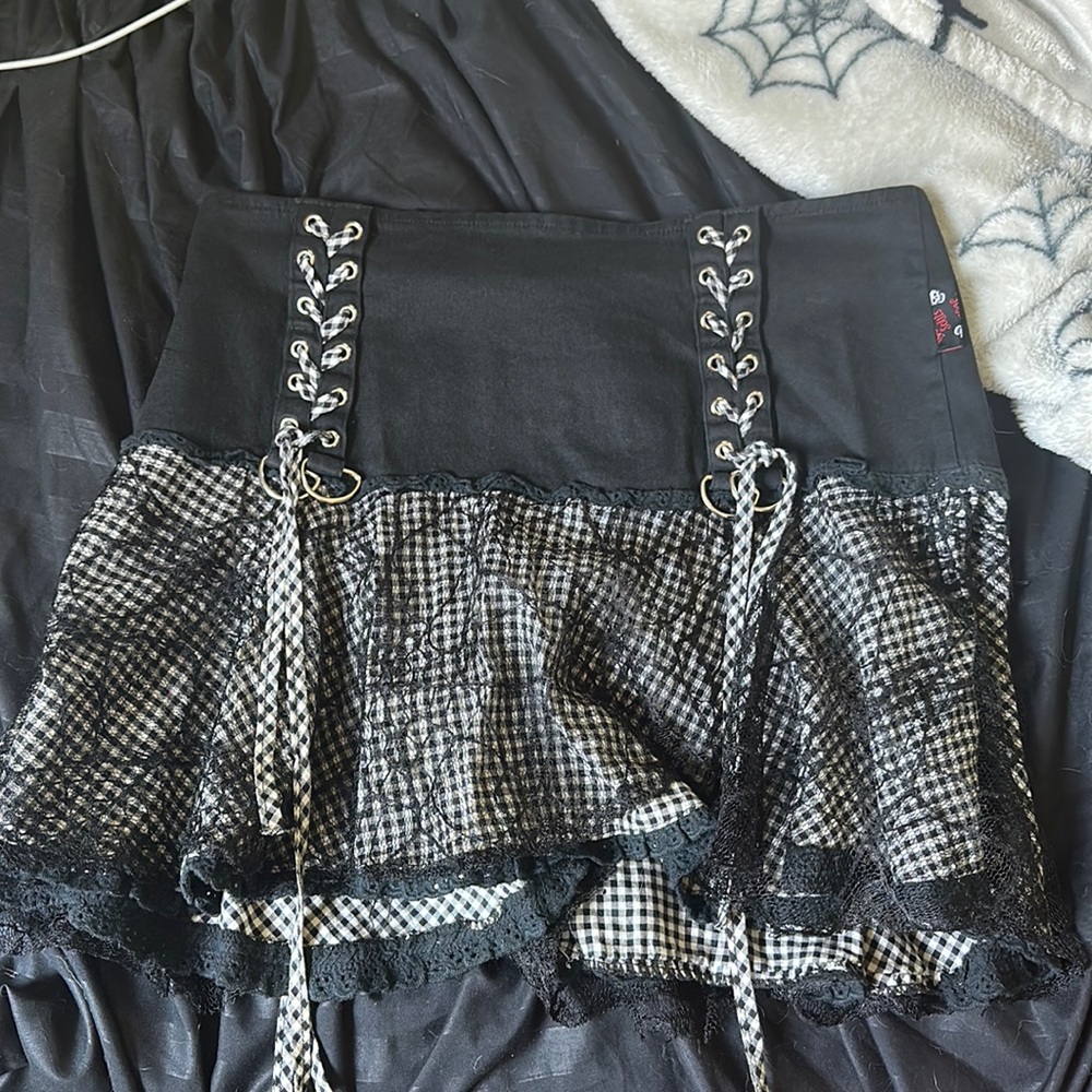 living dead souls spiderweb skirt size M